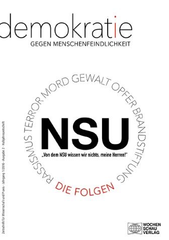 Titel der neuen Ausgabe von "Demokratie gegen Menschenfeindlichkeit" zum Thema "NSU"